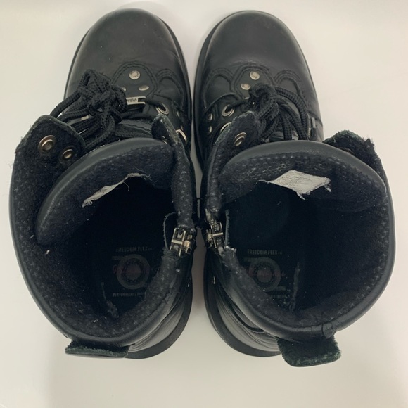 Milwaukee black chunky moto leather boots - Picture 4 of 8